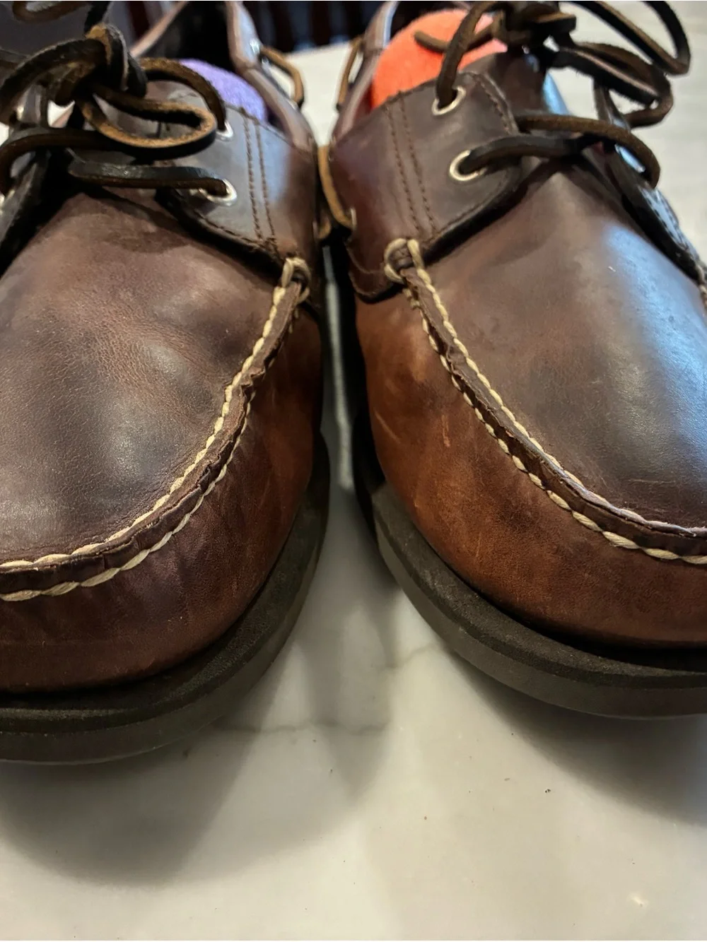 Timberland Men's Handsewn Brown Leather Classic 2 Eye Boat Shoes Sz 12 M